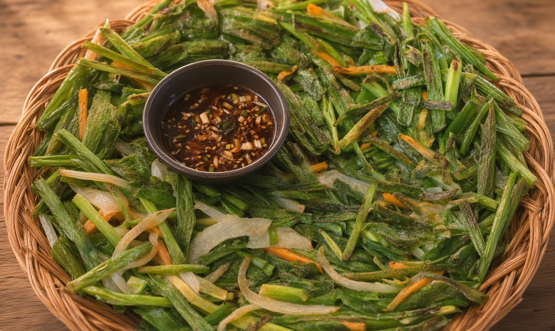 Jeon al minari (prezzemolo d’acqua) at Insa Dodam