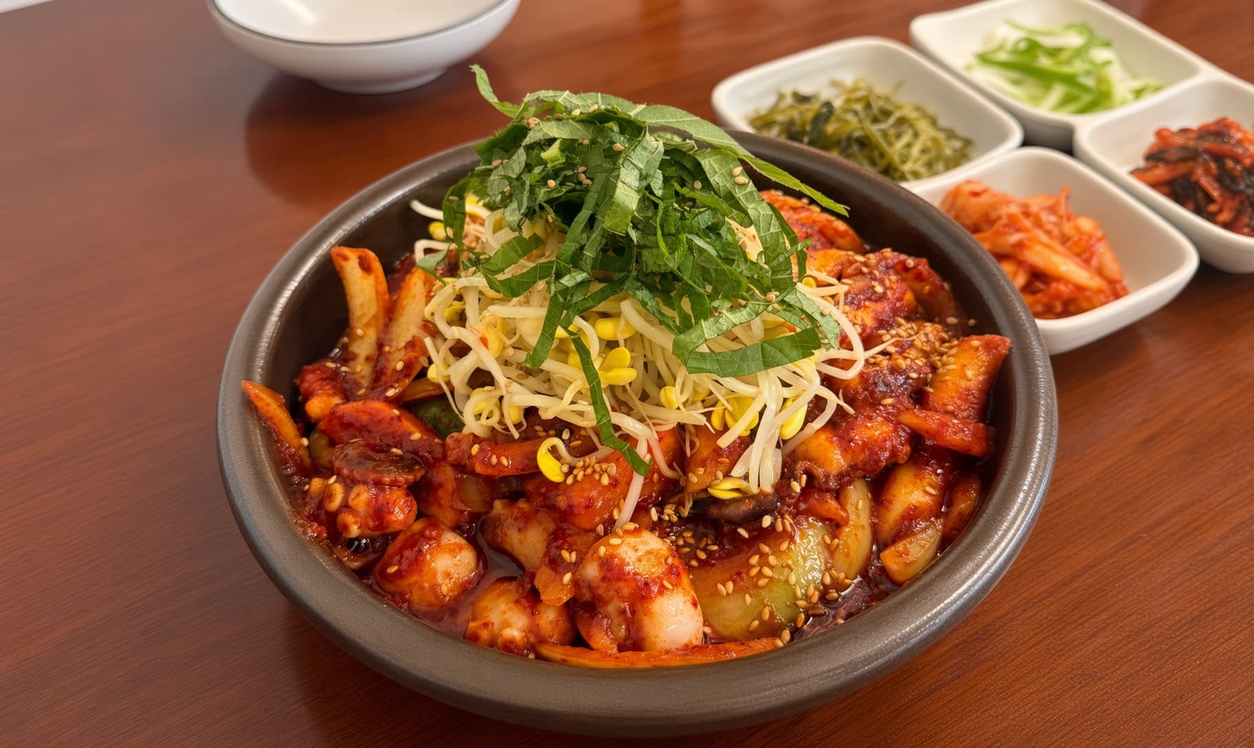 Spicy octopus stir-fry, ordered small or medium