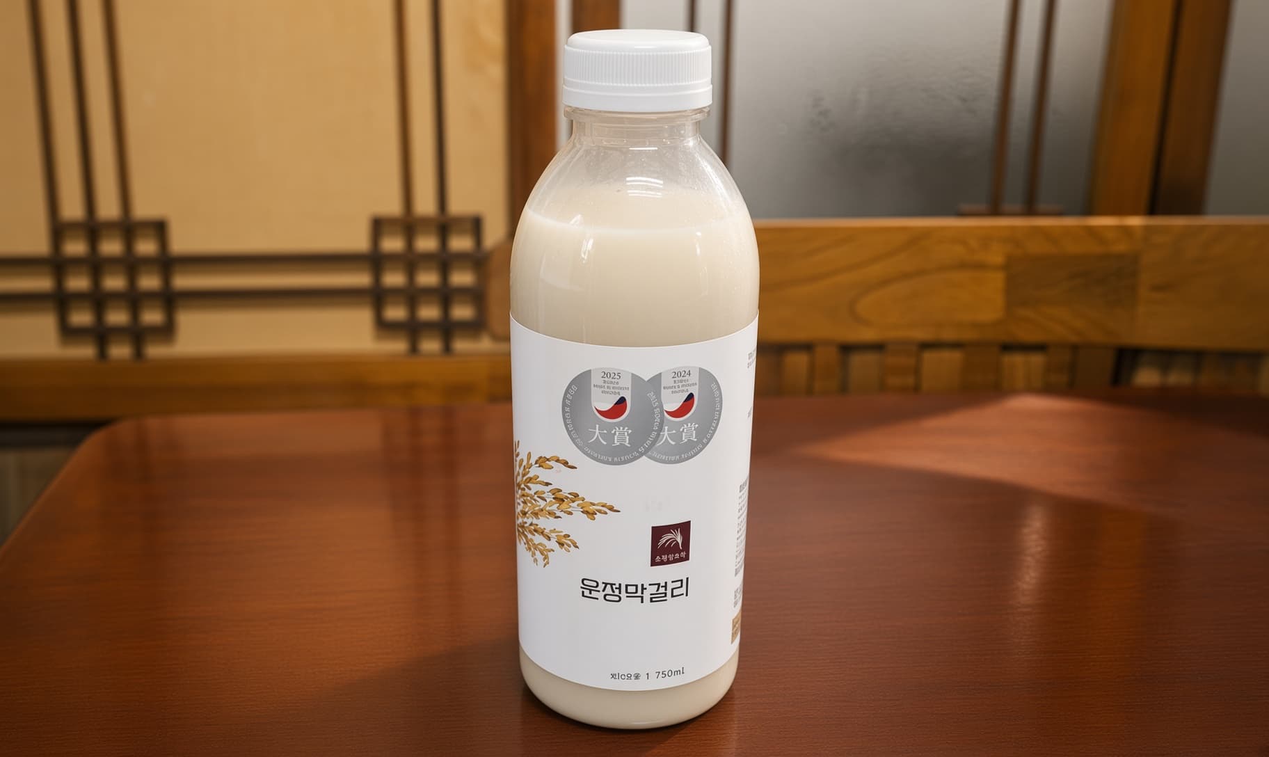 Unjeong makgeolli on the table